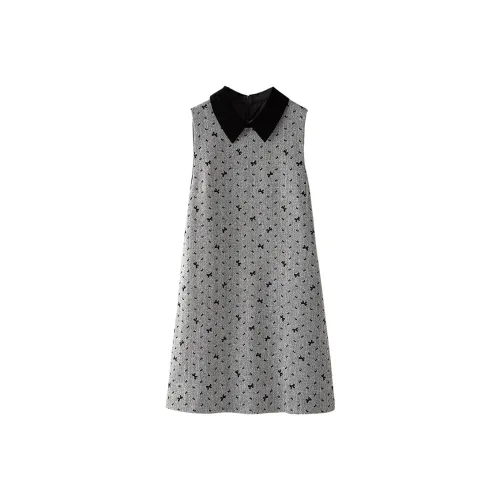 Cypress House Без рукавов Платье Женское Черное Серое