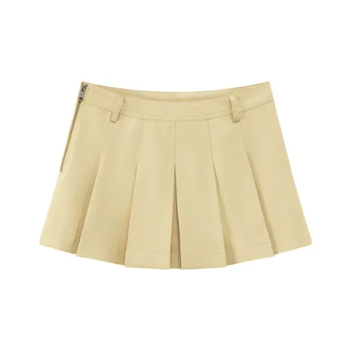 CHUU Светлый хаки Женские Повседневные короткие юбки