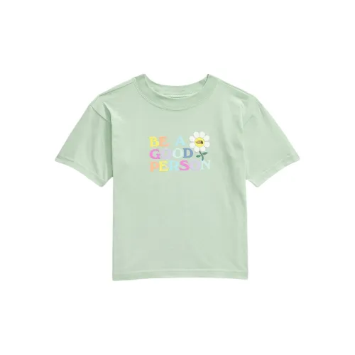 The North Face T-рубашка для детей с коротким рукавом графический принт цвет лайм-зеленый размер детский