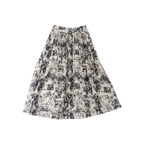 SOON FLOWER Повседневная длинная юбка женский бежевый абрикос