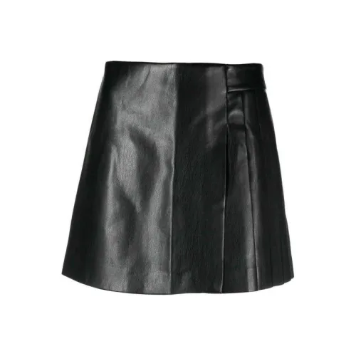 Theory Черная женская кожаная короткая юбка
