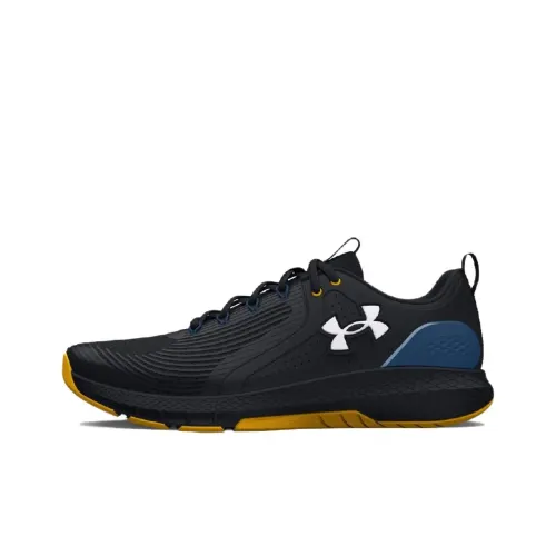 Under Armour Shock Absorbers Slip-Resistant Дышащие Низкие Кроссовки для Тренировок Мужские Черные