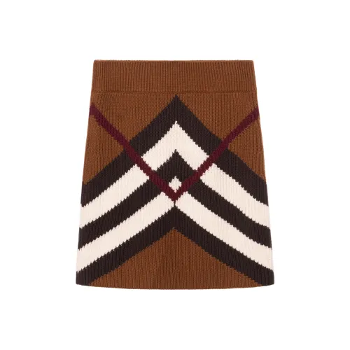 Burberry Повседневные короткие юбки Женские Коричневый