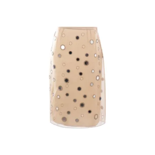 PRADA Повседневный Длинный Юбка Женские Бежевый