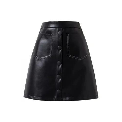 SOON FLOWER Повседневные короткие юбки Женские Черный