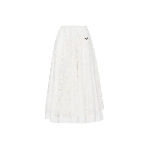 PRADA Белая Женская Повседневная Длинная Юбка
