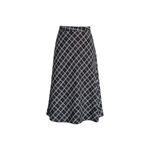 ROEYSHOUSE Повседневный Длинный Юбка Женские Клетка