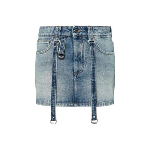 Off Белый Повседневные Юбки Стандартный крой Женские Синий