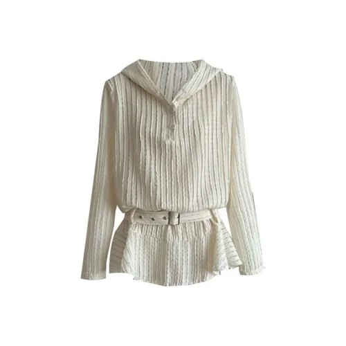 TIBINB Длинный рукав Платье Женское Белое