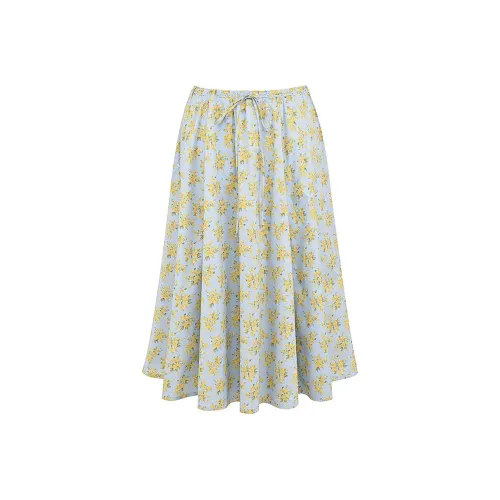 HOUSE OF CB Cora Повседневный Длинный Юбка Женская Телесный Синий Светлый Синий