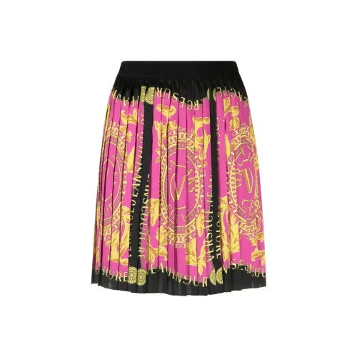 VERSACE JEANS Персиково-розовый Женские Повседневные Короткие Юбки