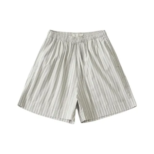 NOTHING WRITTEN SS25 Yaphi Короткие Брюки Повседневные Шорты Женские Серые Полосы