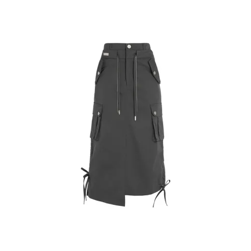 Snbl Серый Женские Повседневные Длинные Юбки