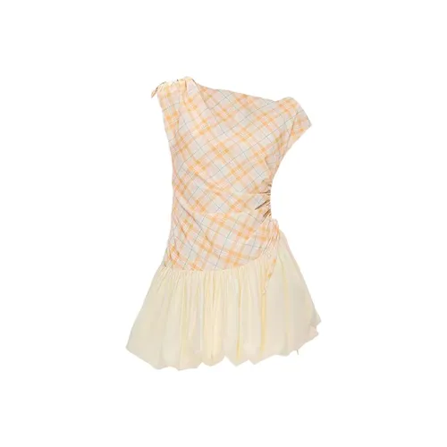 SECFLY OFFICIAL Без рукавов Платье Женское Светло-желтое