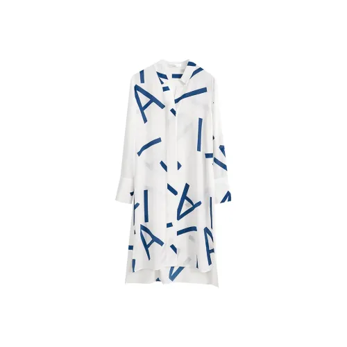 AMII Экрю Женские Длинные Платья с Длинными Рукавами