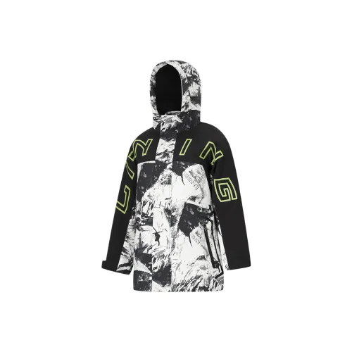 LINING YOUNG Пуховик Printed в черном и белом для детей