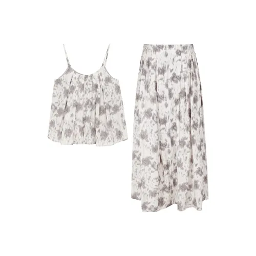 3COLOUR Одежда Комплекты Вересковый серый Камисоль + Юбка Женские Повседневные костюмы