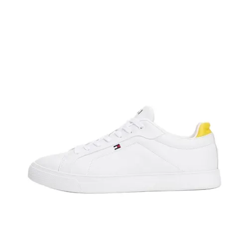 Tommy Hilfiger TRAINERS Низкий Топ Скейтборд Кроссовки Мужские Белые