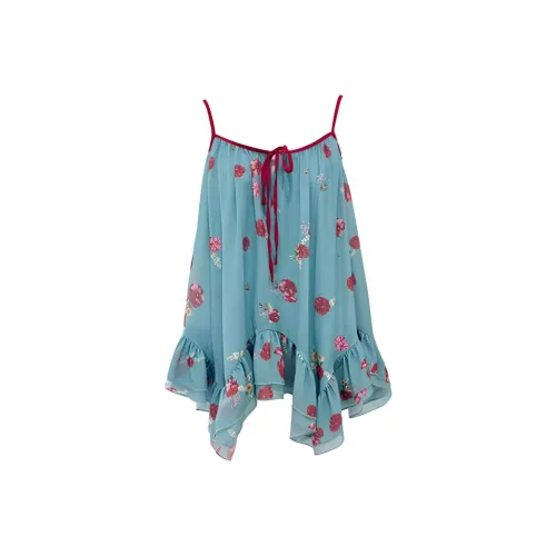 IQC Сине-зеленый Цветочный Женские Слиплатья