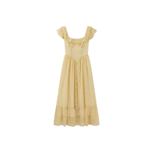 ABBY GODDESS Без рукавов Платье Женское Желтое
