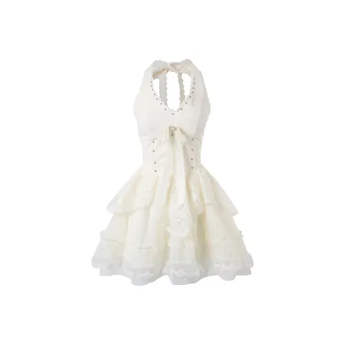 SCCREBEL OFFICIAL Без рукавов Платье Женское Абрикосовое