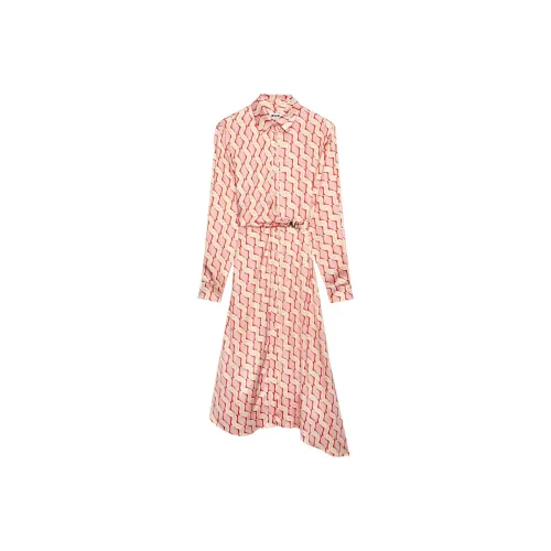MSGM Светло-розовый Женские Длинные Платья с Рукавами