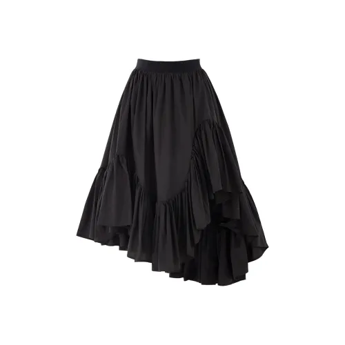 SOON FLOWER Повседневная длинная юбка женская черная