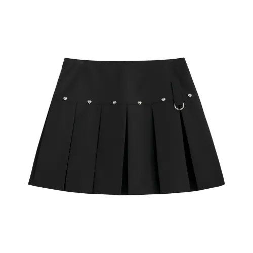 9 Кошачьих Лакомства для Ножек Повседневные Юбки Женские Черные