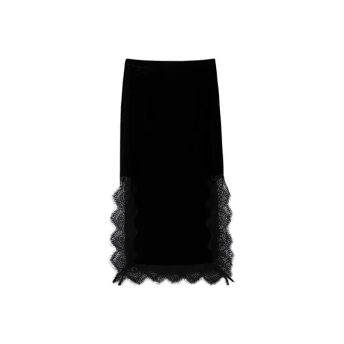 JINYE ORIENTAL Повседневный Длинный Юбка Женские Черный