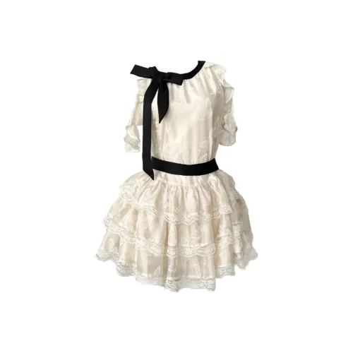 COMMA GIRL Без рукавов Платье Женское Абрикосовое