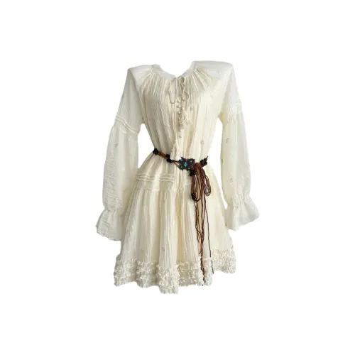 VKXOW Длинное платье с длинными рукавами женское белое