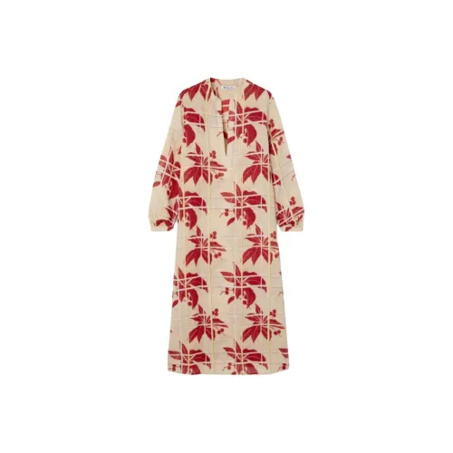 Loro Piana Розовые Женские Длинные Платья с Рукавами