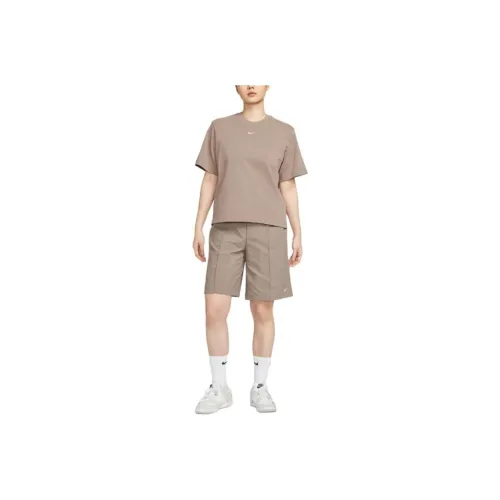 Nike Sportswearwoven Everything Повседневные шорты Женские Норково-коричневый Белый