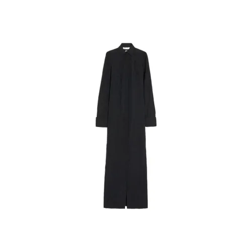 MaxMara Длинное платье с длинными рукавами женское черное