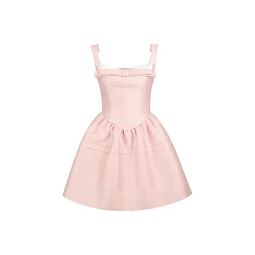 COVT Без рукавов Платье Женское Розовое