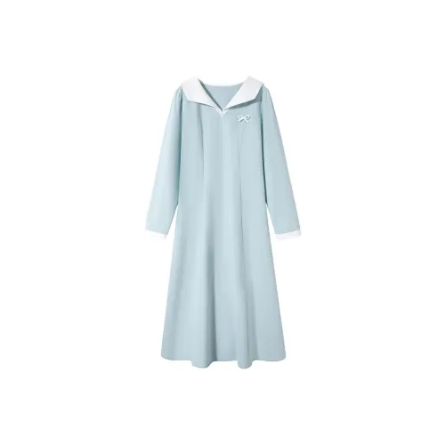 SHIRAN Длинный рукав Платье Женское Mambo Синий