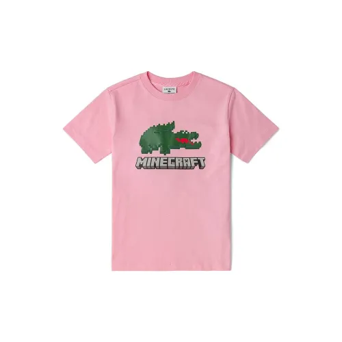 Рубашка LACOSTE Collaboration X Minecraft розовая детская