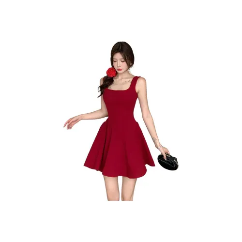 XIAOJUCHUANLI Юбка-платье Женское Бордовый