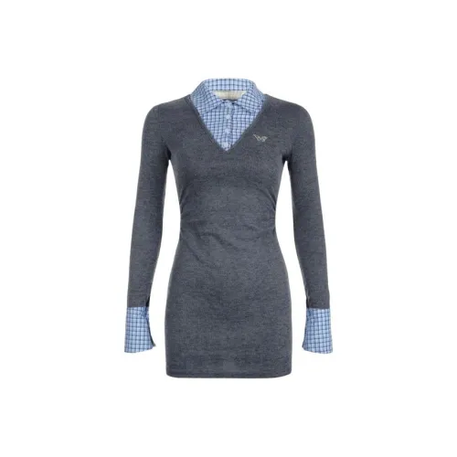 ONE PASS STUDIO Длинное платье с длинными рукавами женское