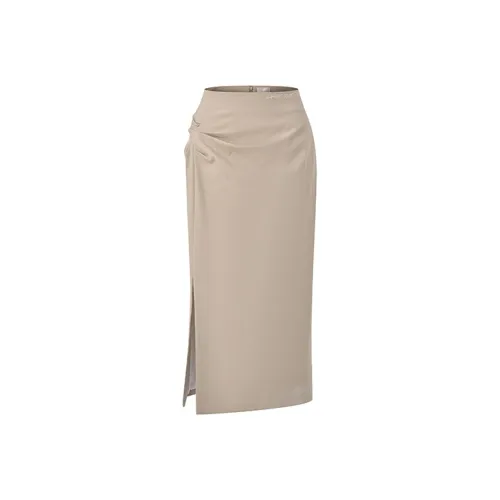 RARE Повседневный Длинный Юбка Женская Бежевая