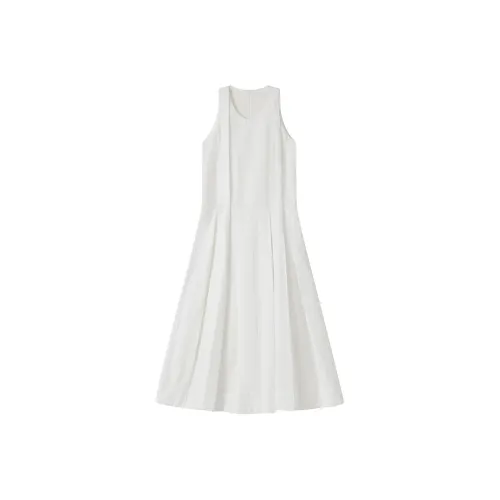 TAGEECHITA Платье Длинное Верхняя одежда Внутренняя одежда Женское Натуральный Белый