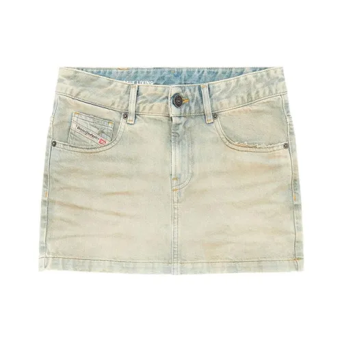 DIESEL SS24 Джинсовые короткие юбки Женские Светло-синий