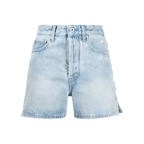 Off Белый FW21 Синий Женские Джинсовые Шорты