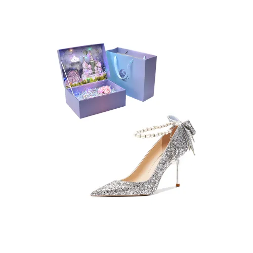 ROBINHOOD Узкий каблук Высокие каблуки Женские Серебряные