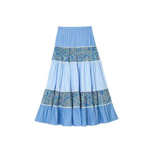 Sandro Повседневный Длинный Юбка Женские Синий