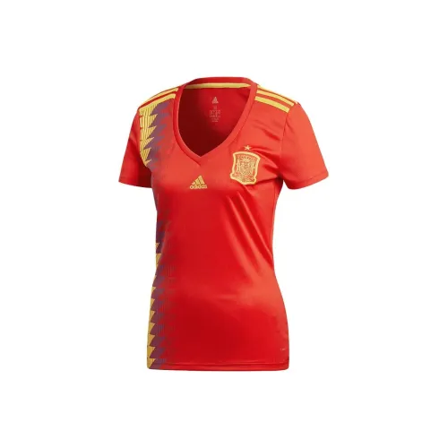 Adidas Оранжево-красные Женские Футбольные Джерси