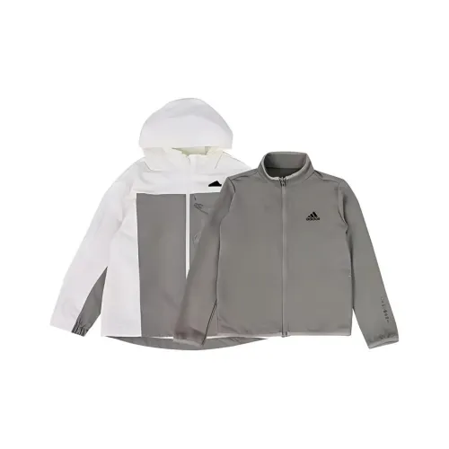 Adidas Куртки и Пальто Белый Серый Подростки