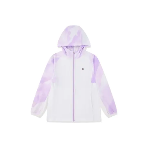 QIAODAN Куртка SS25 Белый Shimmer Фиолетовый С принтом по всей поверхности Подростки
