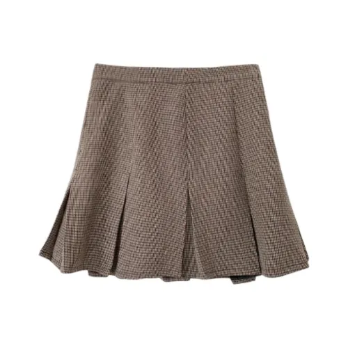 WUPODAMANVZHUANG Повседневные короткие юбки Женские Цвет ириски Кофе