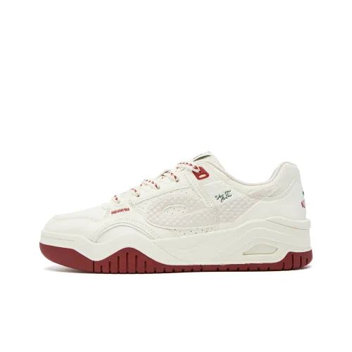 QIAODAN Qicheng 5,0 Покрытие Баланс Легкий Низкий Топ Скейтборд Кроссовки Женские Айвори Белый Железо Красный